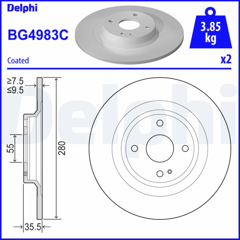 DELPHI DELBG4983C Féktárcsa