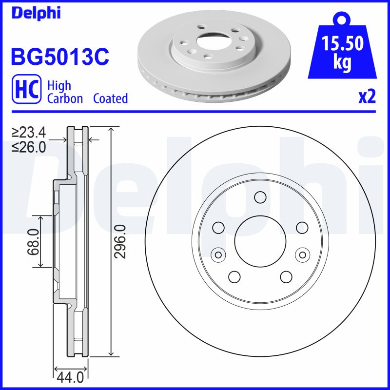 DELPHI DLP BG5013C Féktárcsa