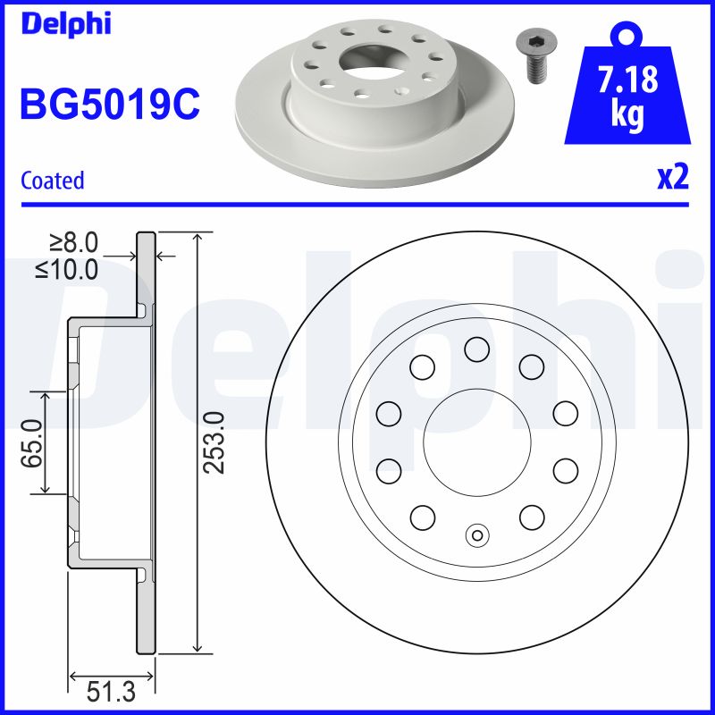 DELPHI BG5019C Féktárcsa