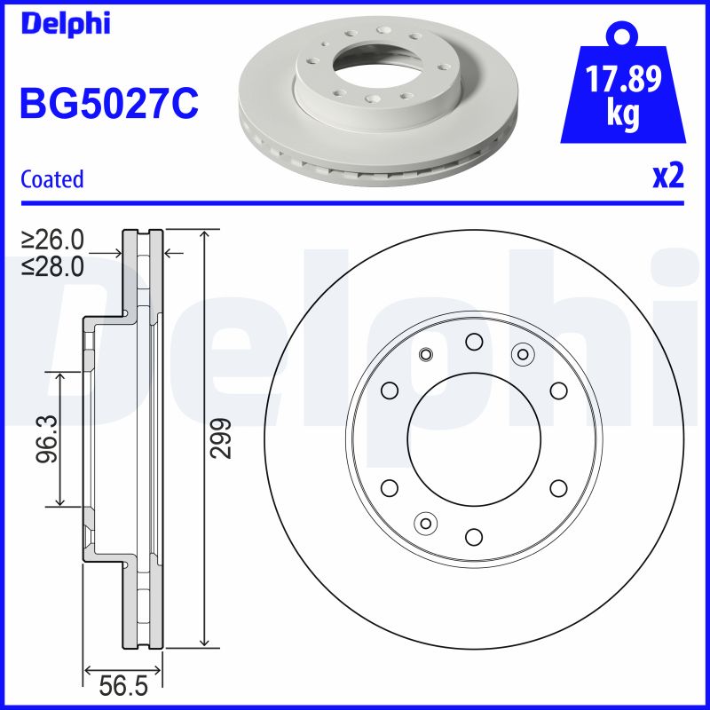 DELPHI BG5027C Féktárcsa