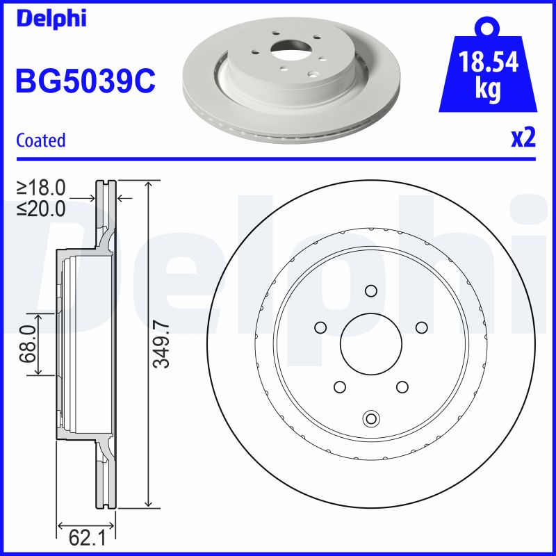 DELPHI DELBG5039C Féktárcsa