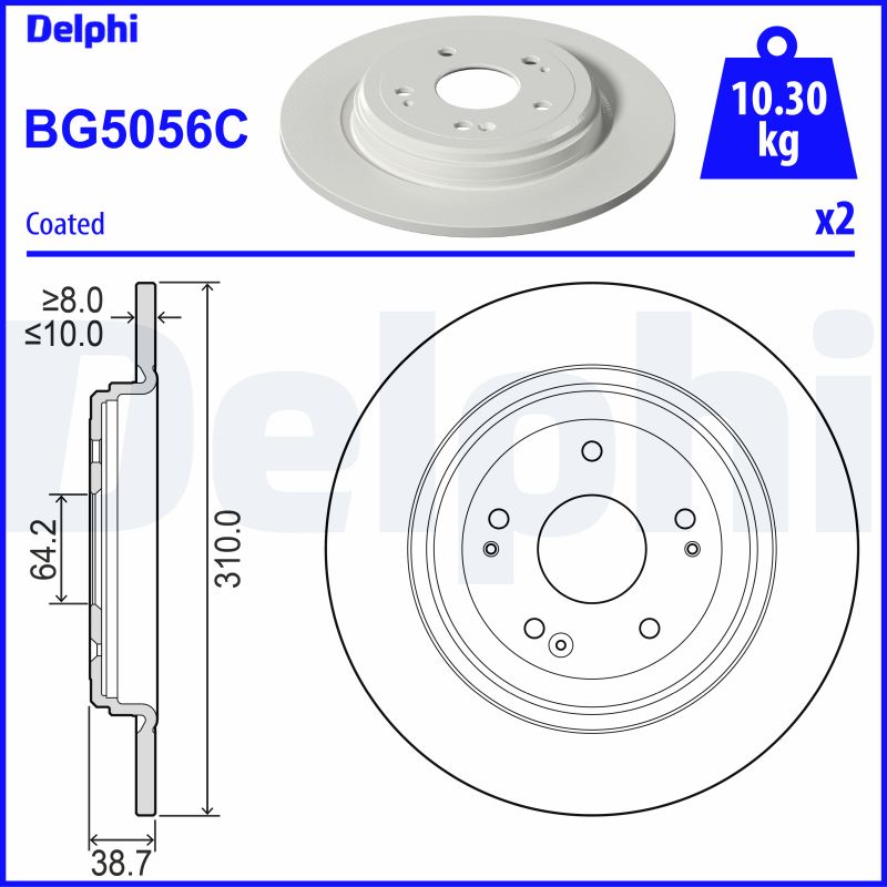DELPHI DELBG5056C Féktárcsa