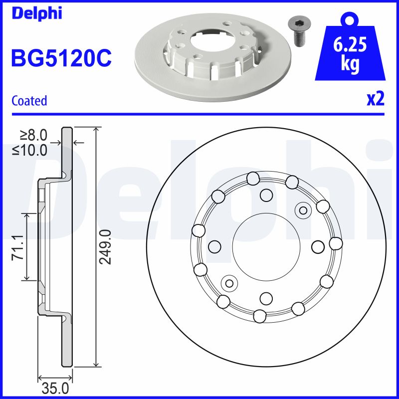 DELPHI DLP BG5120C FÉKTÁRCSA 1020210