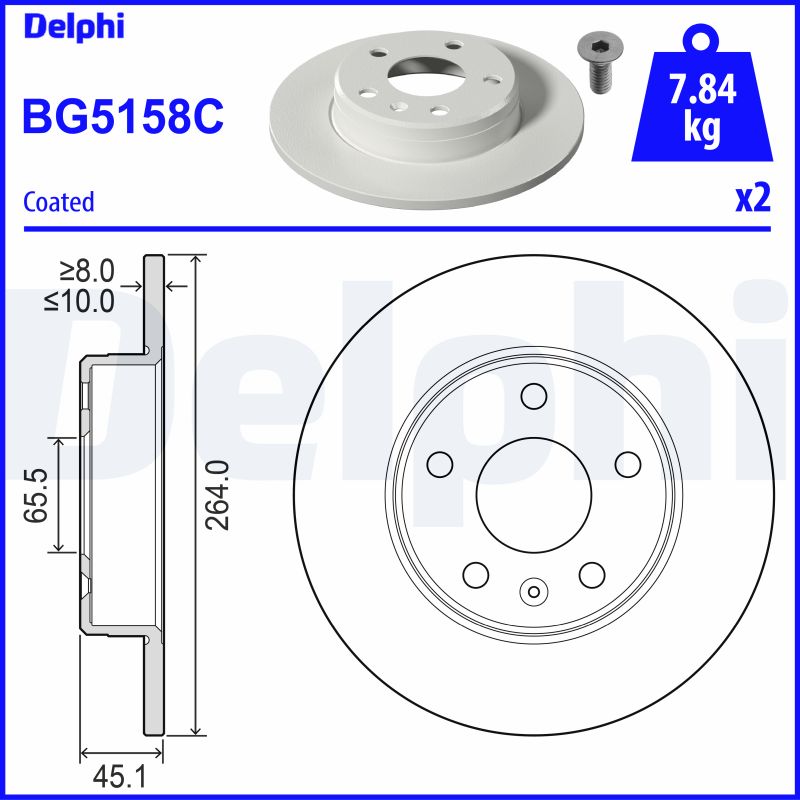 DELPHI DLP BG5158C FÉKTÁRCSA 1020210