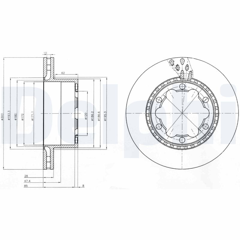 DELPHI BG9015 Féktárcsa (Ár 1db-ra)