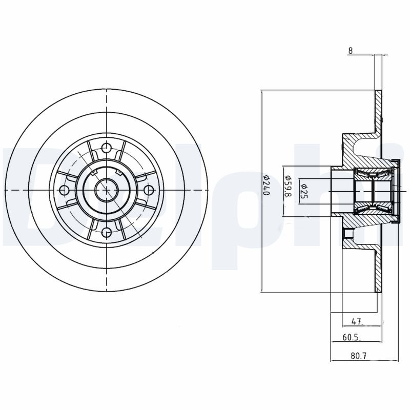 DELPHI DLP BG9028RS Féktárcsa