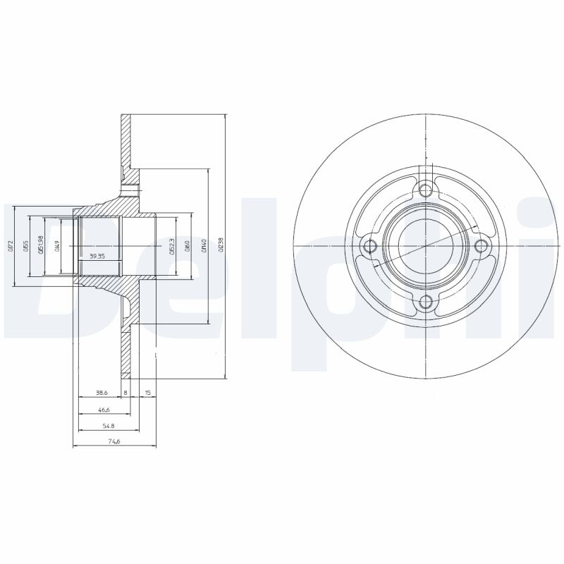 DELPHI DLP BG9033RS Féktárcsa