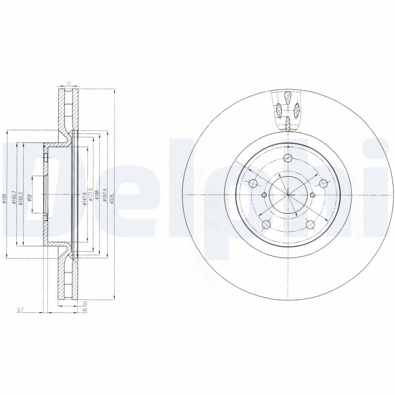 DELPHI BG9055 Féktárcsa