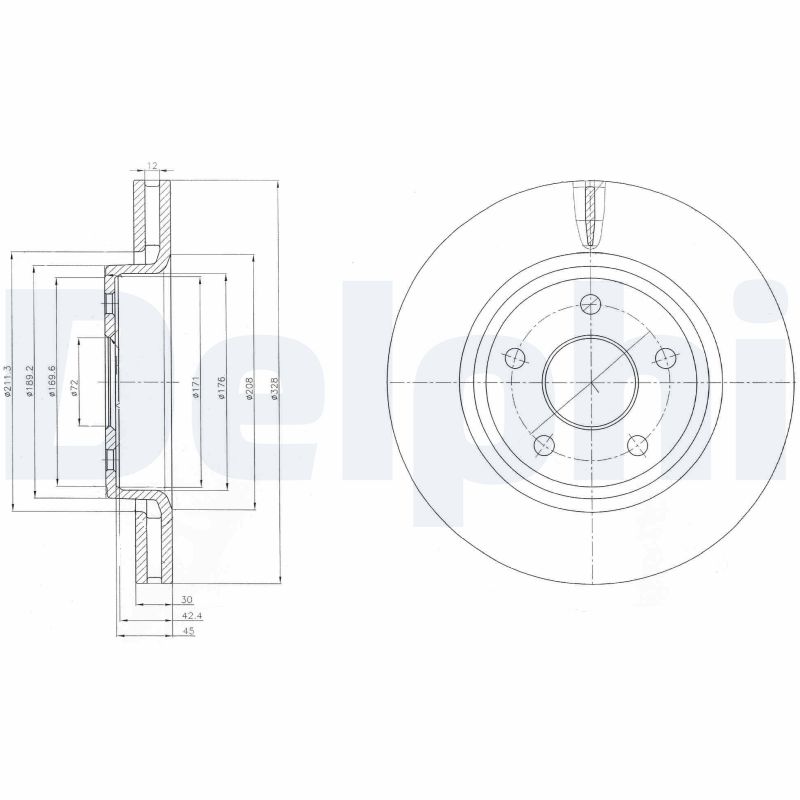 DELPHI BG9058 Féktárcsa (Ár 1db-ra)