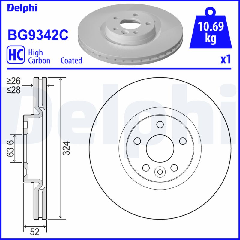 DELPHI BG9342C Féktárcsa