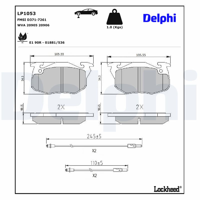 DELPHI DELLP1053 Fékbetét