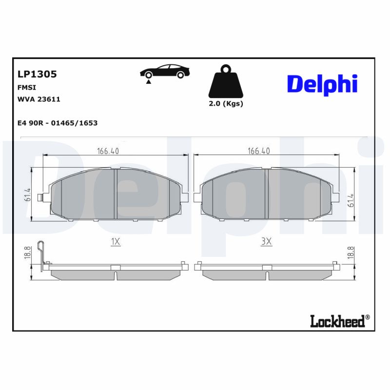 DELPHI DELLP1305 Fékbetét