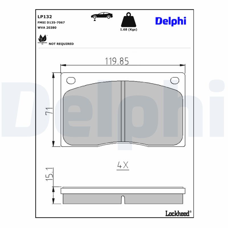 DELPHI DELLP132 Fékbetét