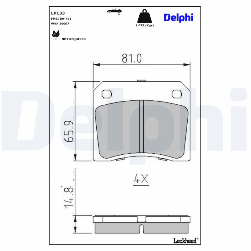 DELPHI DELLP133 Fékbetét
