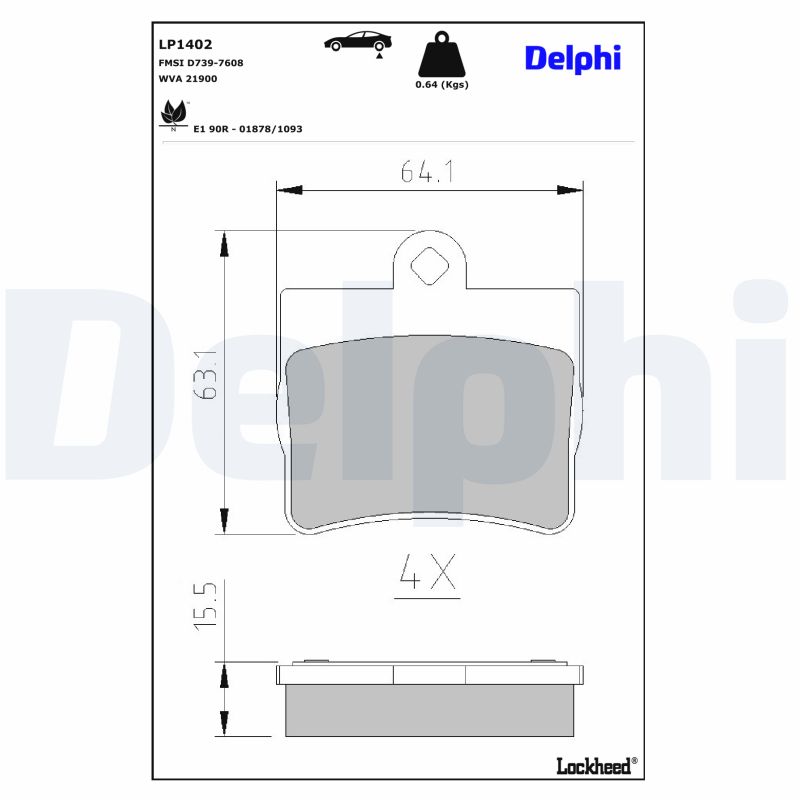 DELPHI DELLP1402 Fékbetét