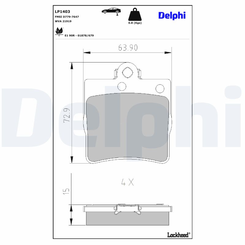 DELPHI DELLP1403 Fékbetét