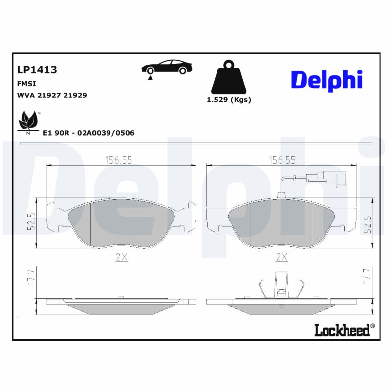 DELPHI DLP LP1413 Fékbetét készlet, tárcsafék