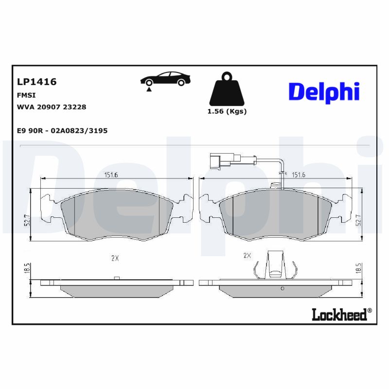 DELPHI DELLP1416 Fékbetét