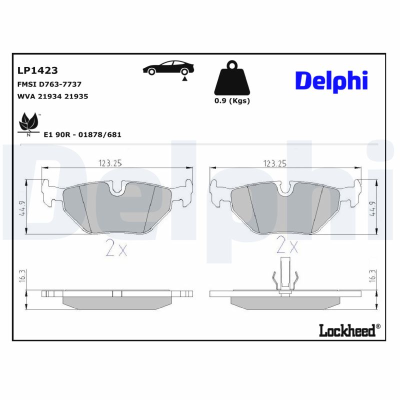 DELPHI DELLP1423 Fékbetét kézifékhez