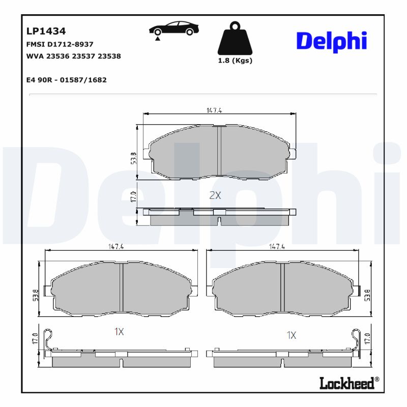 DELPHI  LP1434 - Első fékbetét készlet