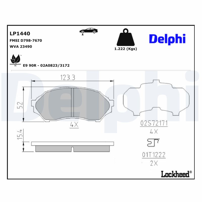 DELPHI 1001836240 LP1440 - Első fékbetét készlet