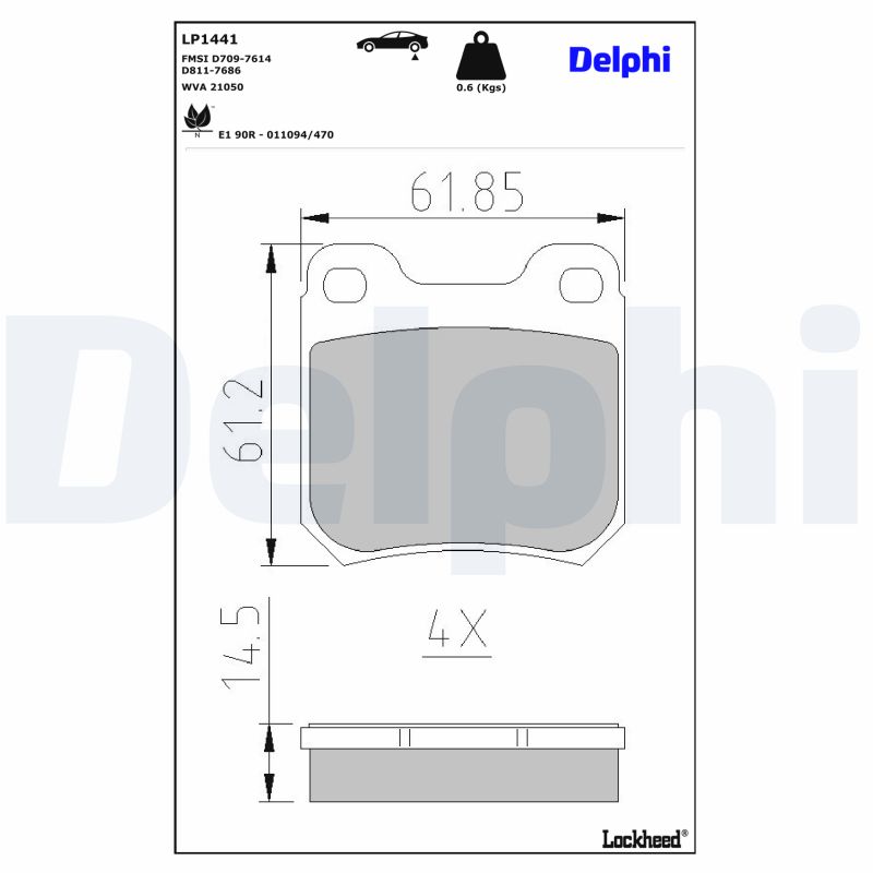 DELPHI DELLP1441 Fékbetét