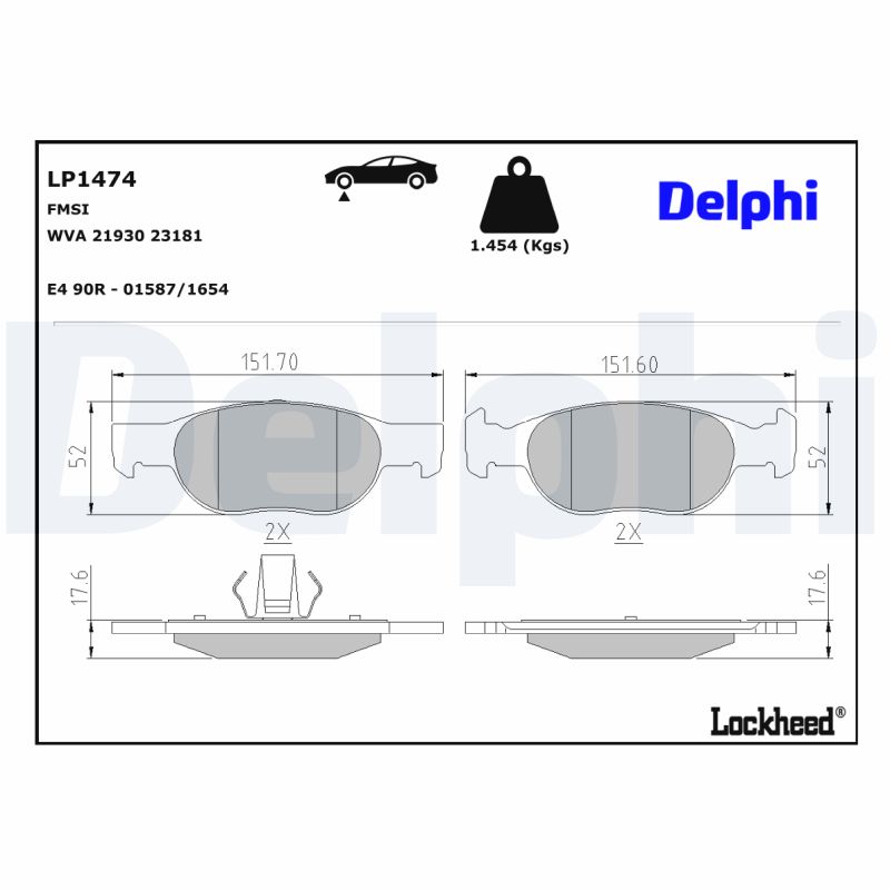 DELPHI DELLP1474 Fékbetét