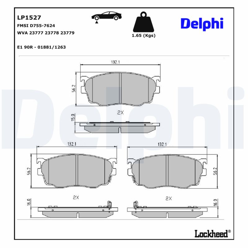 DELPHI DELLP1527 Fékbetét