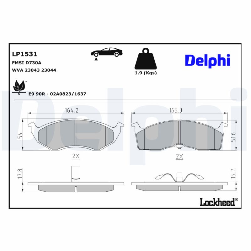 DELPHI DELLP1531 Fékbetét