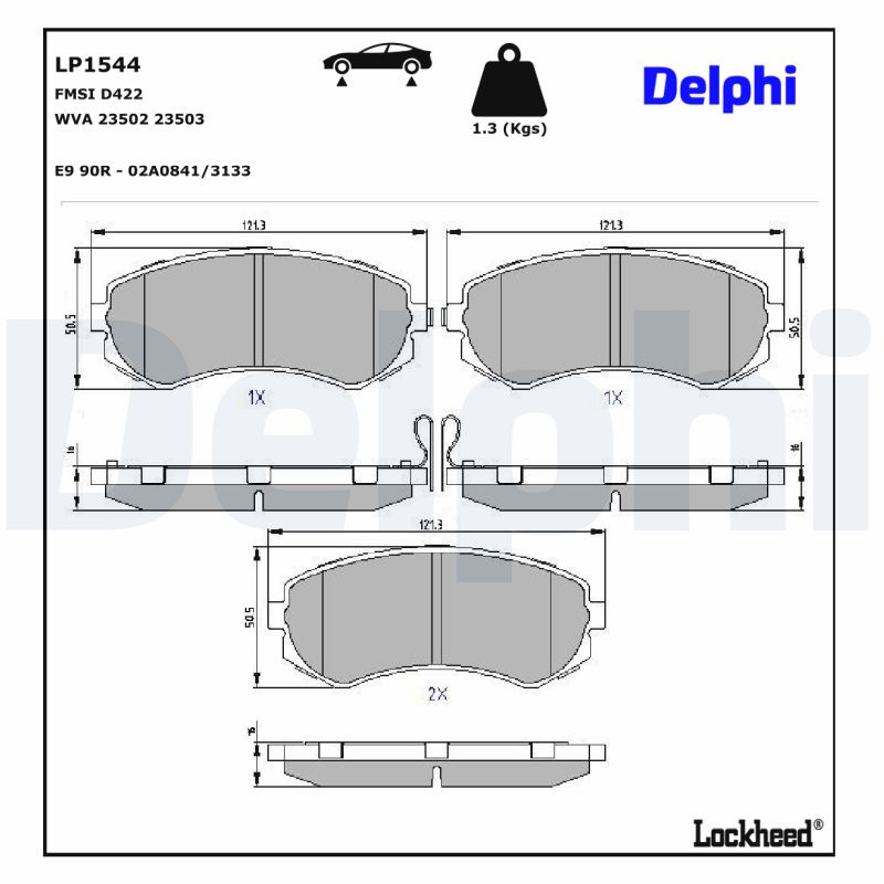 DELPHI 1001835489 LP1544 - Első fékbetét készlet