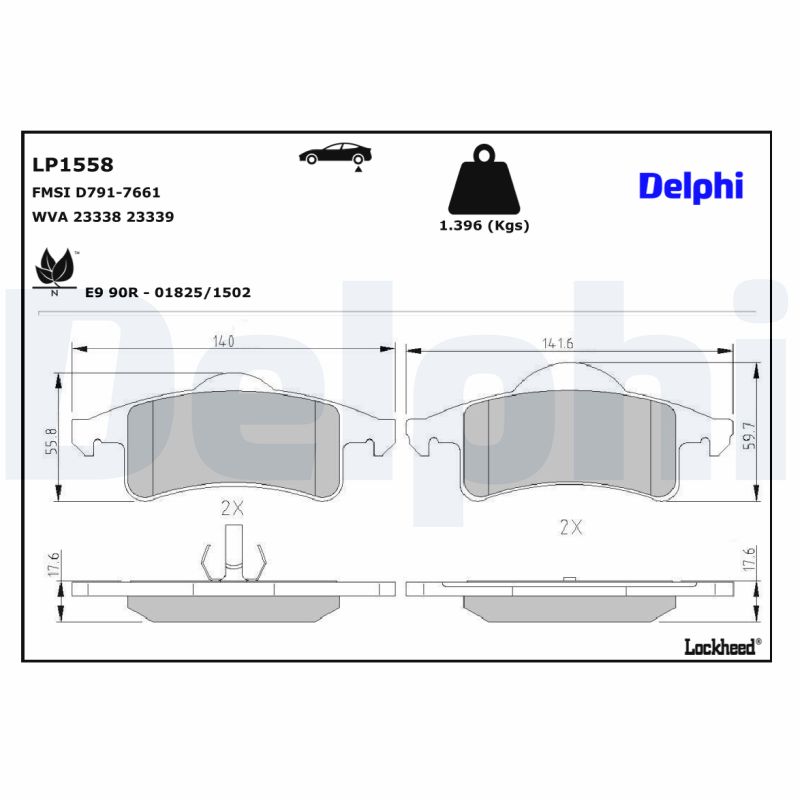 DELPHI DELLP1558 Fékbetét