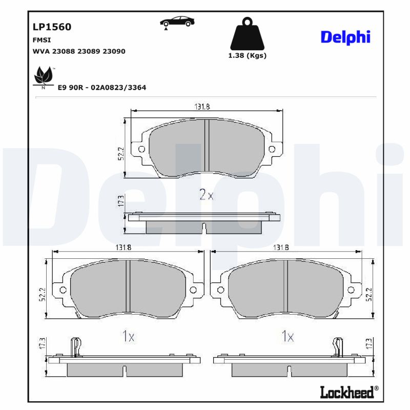 DELPHI DELLP1560 Fékbetét