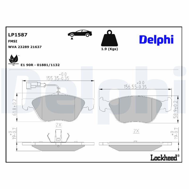DELPHI DELLP1587 Fékbetét
