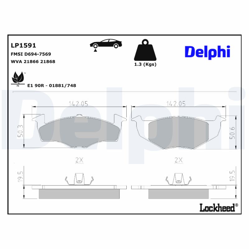DELPHI DELLP1591 Fékbetét