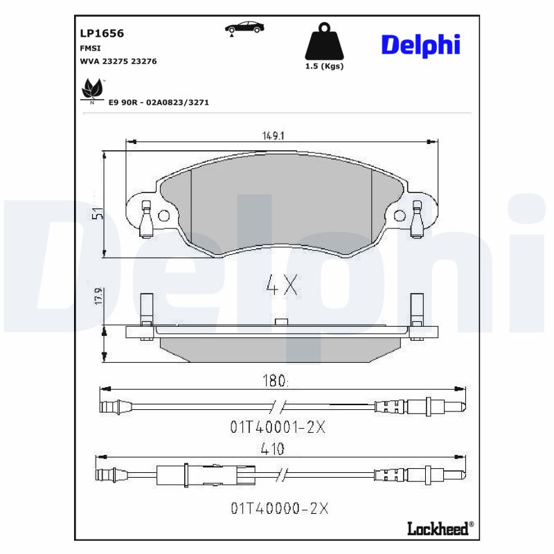 DELPHI DELLP1656 Fékbetét