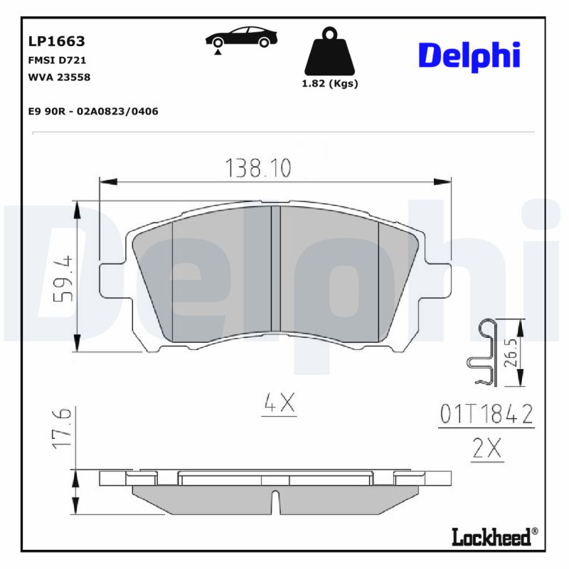 DELPHI DELLP1663 Fékbetét