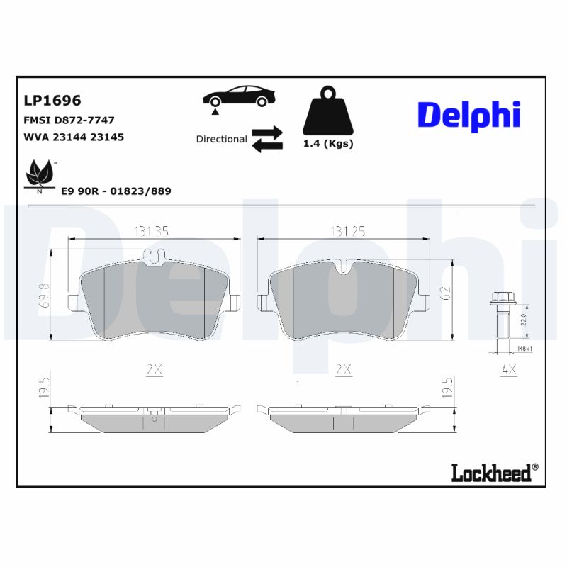 DELPHI DELLP1696 Fékbetét