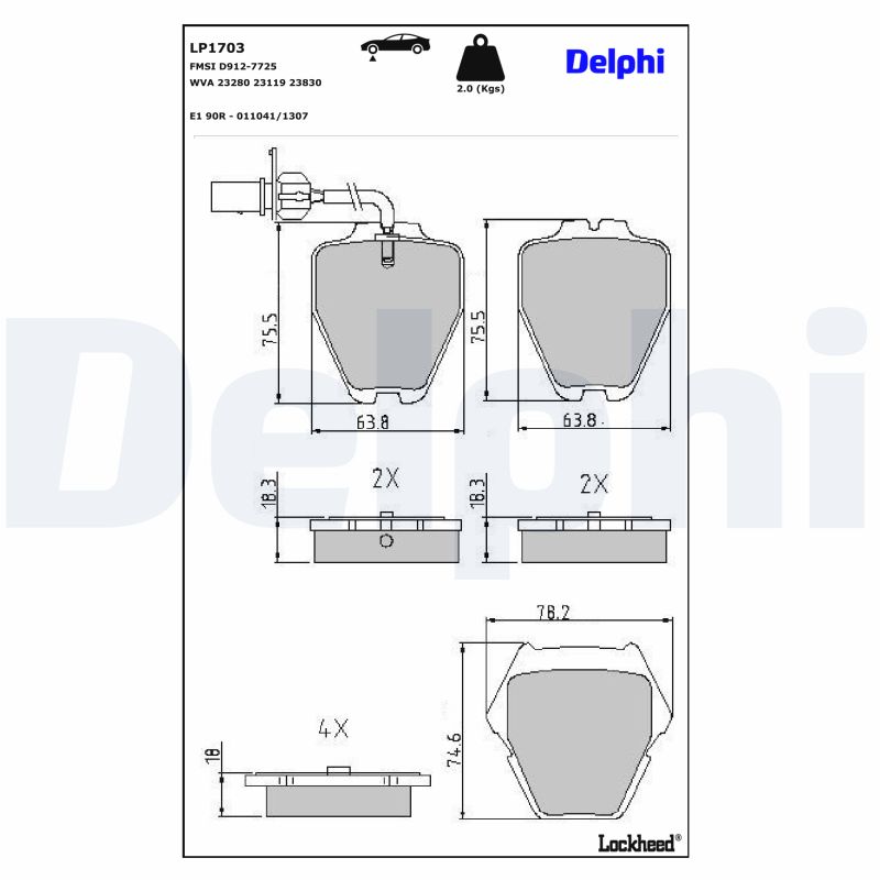 DELPHI DELLP1703 Fékbetét