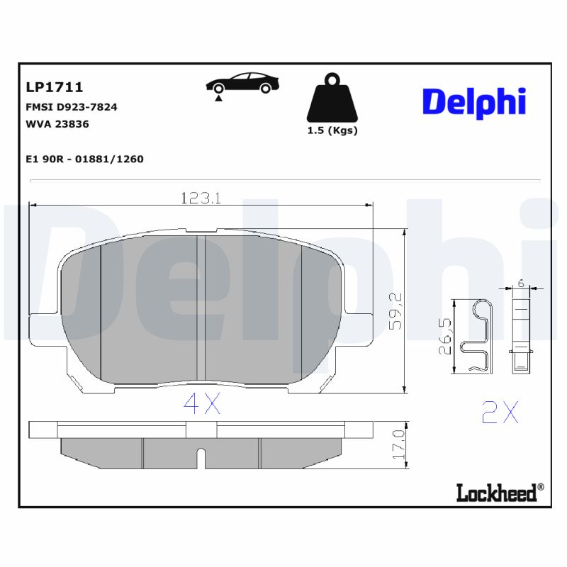 DELPHI DELLP1711 Fékbetét