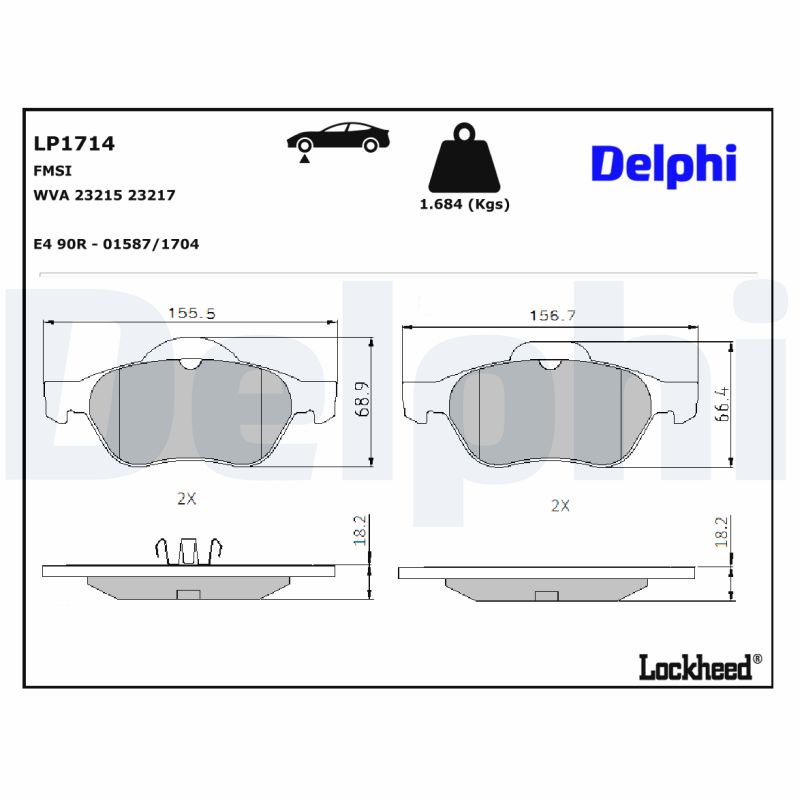 DELPHI DELLP1714 Fékbetét