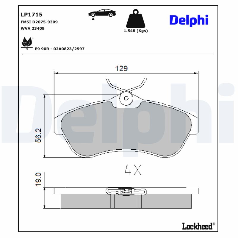 DELPHI DELLP1715 Fékbetét