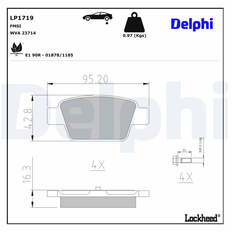 DELPHI DELLP1719 Fékbetét