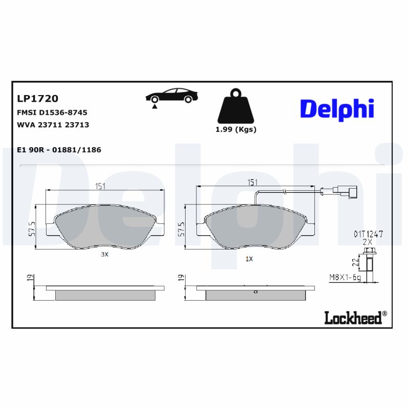 DELPHI DELLP1720 Fékbetét