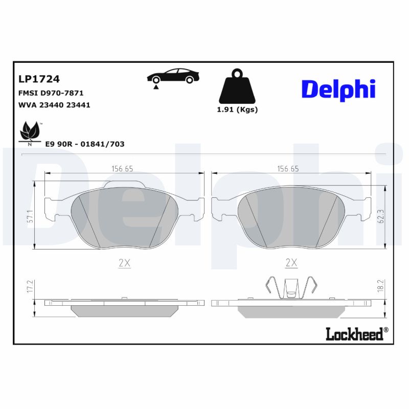 DELPHI DELLP1724 Fékbetét