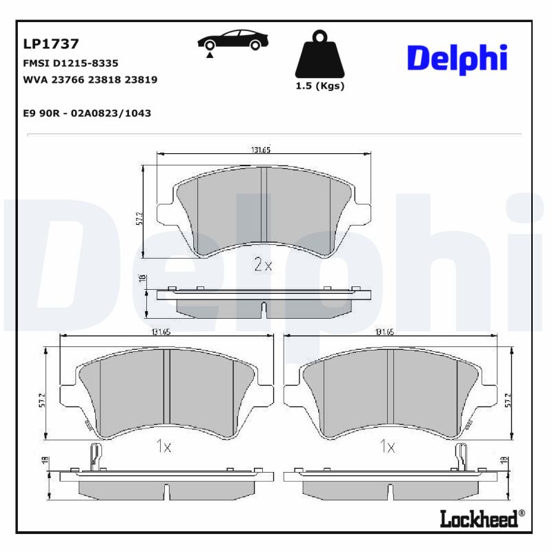 DELPHI DELLP1737 Fékbetét