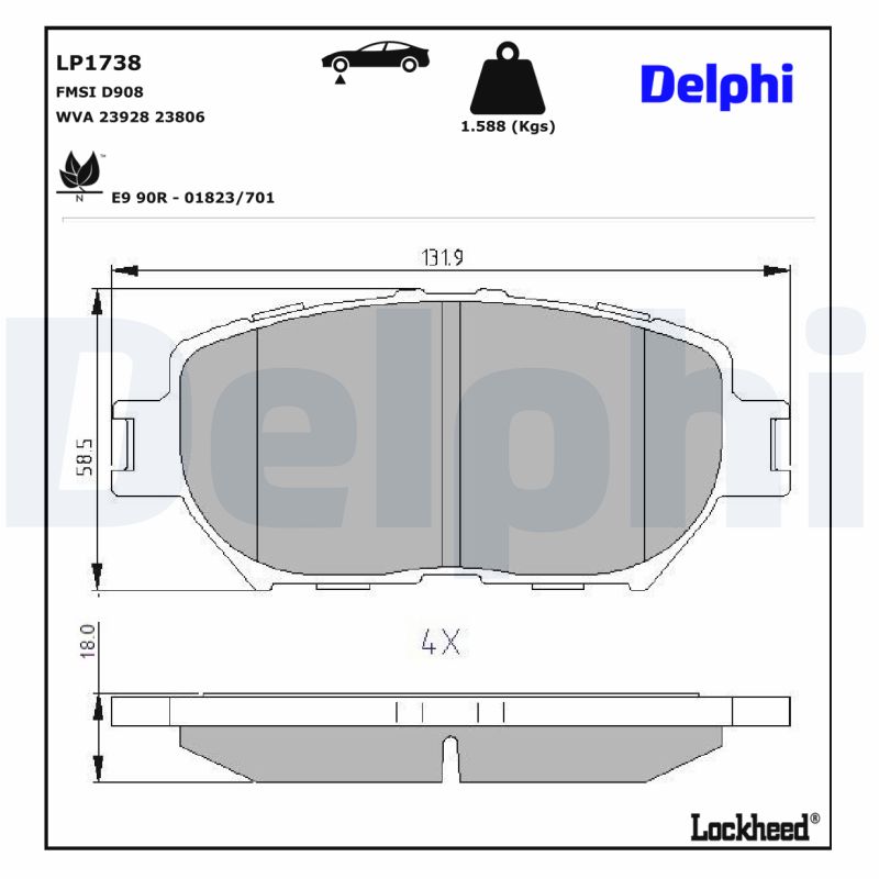 DELPHI DELLP1738 Fékbetét
