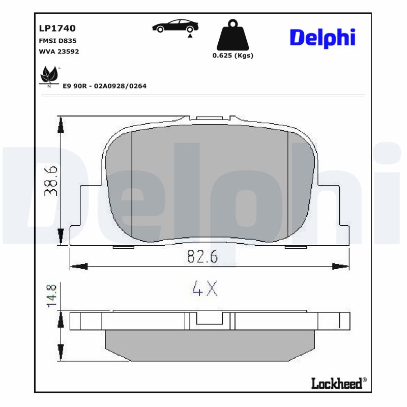 DELPHI DELLP1740 Fékbetét