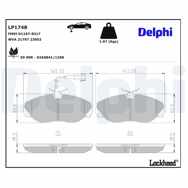 DELPHI DELLP1748 Fékbetét