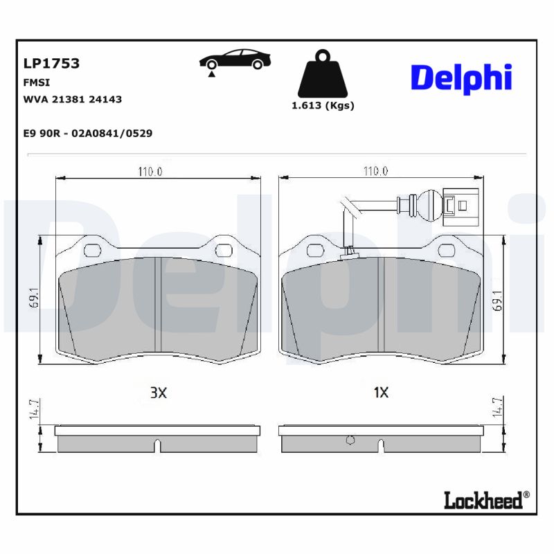 DELPHI DELLP1753 Fékbetét