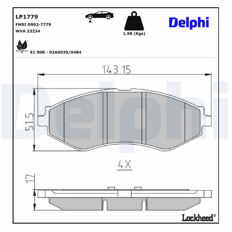 DELPHI DELLP1779 Fékbetét